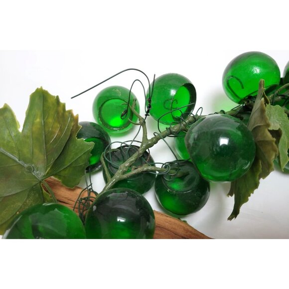 Vintage MCM Extra Large Lucite Green Grape Cluster Wired On Driftwood - READ - Picture 8 of 10